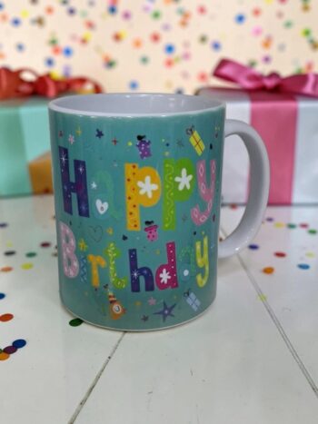 Κούπα "Happy Birthday" με Πολύχρωμα Γράμματα